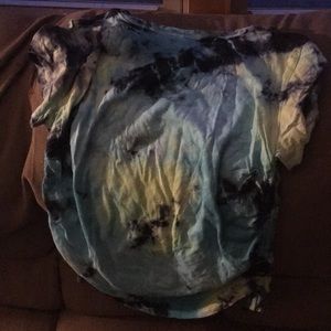 PINK tie dye short sleeve tie sides shirt